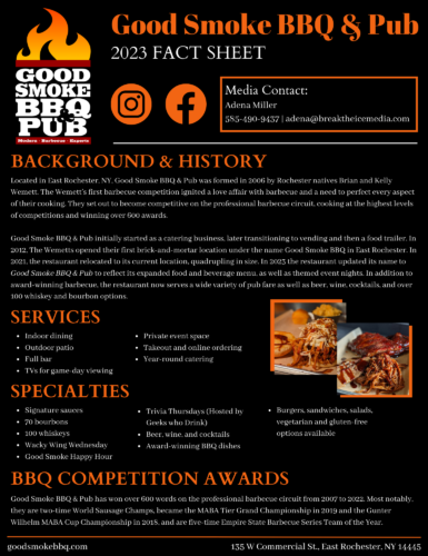 Good Smoke BBQ & Pub Fact Sheet