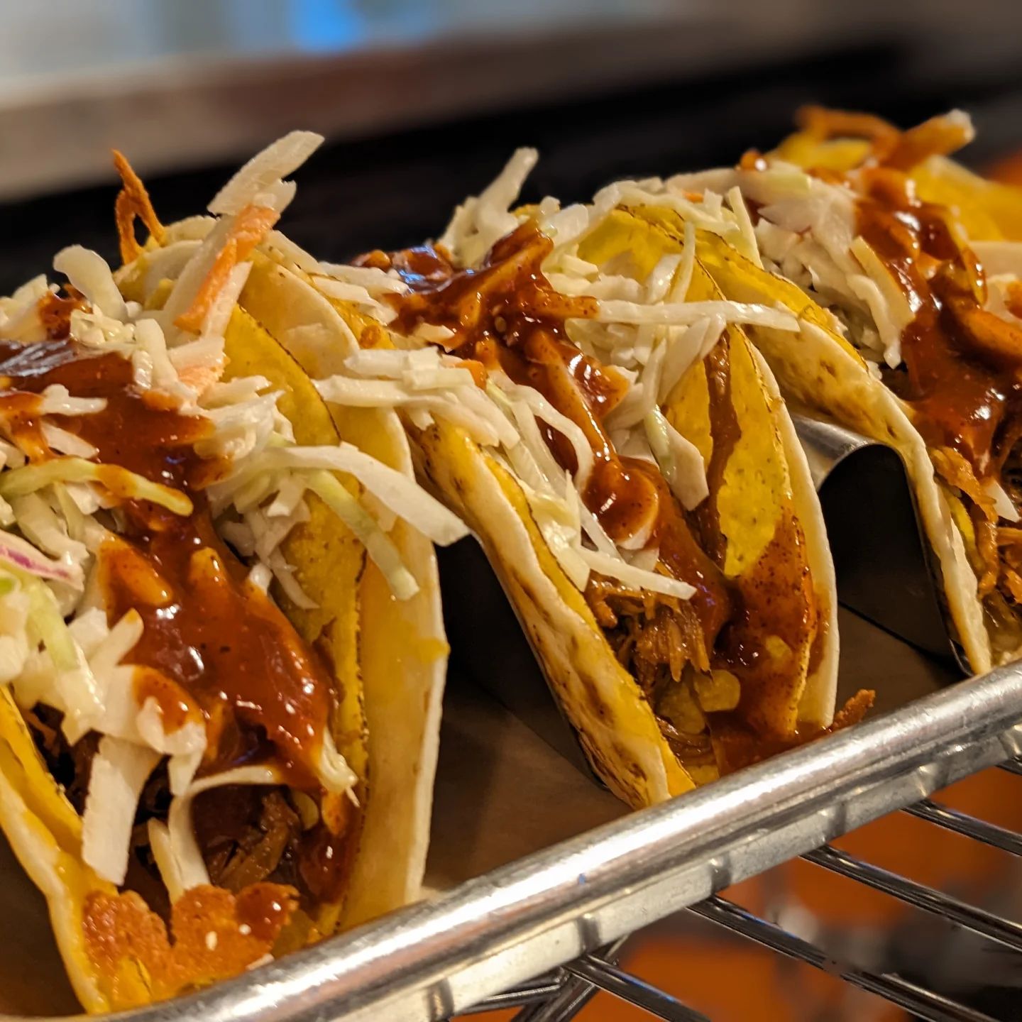 Taco Tuesday means one thing! The Good Smoke Gordita. Flour tortilla wrapped hard shell taco with your choice of pulled pork, ground beef, or pulled chicken. Just $3! Also $3 Modelos and Estrella. $4 house margs ( regular or our famous spicy). Dine in only, all day today!
#rochesterny
#taco
#tacotuesday 
#doit
.
.
.
.
.
#goodsmokebbq #bbq #barbecue #barbeque #ribs #pork #bacon #bbqporn #pulledpork #brisket #rocstyle #rochesterny #thisisroc #roccity #rochester #roc #rocbbq #iloveroc #visitroc #rochesterfoodies #rochesterfood #iheartroc #eastrochester #rochestereats #explorerochester